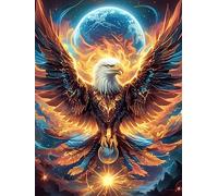Aigle avec auréole Lunaire dans Un Tourbillon Ardent Puzzle 300 Pièces pour Adultes Educa Art Paysage Décoration Intérieure Carton Épais Anti-éblouissement Cadeau Famille 300 PCS