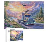 Aigle avec des Ailes de feu sur Les Montagnes enneigées Puzzle 300 Pièces pour Couples Pause Au Bureau Anti-Stress Cadeau pour Anniversaire De Mariage 300 PCS