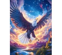 Aigle avec des éclairs dans le ciel 500 Pieces Casse-tête Débutant En Carton Haute Qualité Animal sauvage et animal de compagnie Facile Anti-Stress Passe-Temps Loisir Créatif Idée Cadeau Saint Valenti