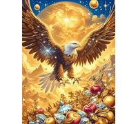 Aigle avec des pièces d'or 1000 Pieces Casse-tête Créatif en Carton Épais Rigide Animal Sauvage et Animal de Compagnie Difficulté Moyenne Activité Manuelle Loisir Créatif Cadeau Noël Pas Cher Premium
