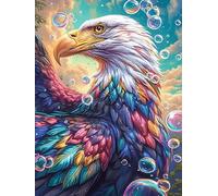 Aigle avec des plumes arc-en-ciel 1000 Pieces Casse-tête Amateur D'Art En Carton Haute Densité Faune sauvage et animaux de compagnie Difficile Niveau Expert Décoration Murale Cadeau Fête Des Pères Pre