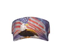 Aigle avec drapeau américain adulte chapeau de protection solaire, chapeau de protection tendance, protection solaire, pas étouffant et chaud, Noir , XL