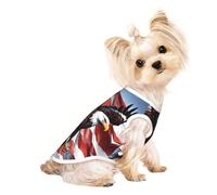 Aigle avec drapeau américain imprimé animal domestique T-shirt sans manches mode intérieur extérieur vêtements quotidiens fête débardeur