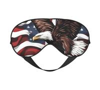 Aigle avec drapeau américain imprimé comme de la soie masque pour les yeux confortable bandeau réglable doux pour les yeux pour dormir
