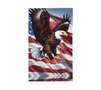 Aigle avec drapeau américain imprimé drapeau décoratif pour l'extérieur, toutes saisons, motif simple face, cour, porche, terrasse