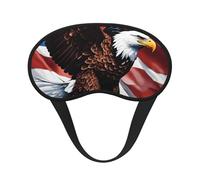 Aigle avec drapeau américain imprimé masque pour les yeux pour adultes lavable pour dormir bloquant la lumière pour la sieste pour repos de nuit