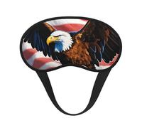 Aigle avec drapeau américain imprimé masque pour les yeux pour adultes lavable pour dormir bloquant la lumière pour la sieste pour repos de nuit