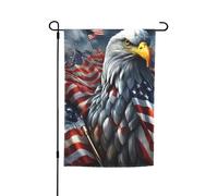 Aigle avec drapeau des États-Unis imprimé 30,5 x 45,7 cm porche toutes saisons drapeaux d'extérieur décoration de cour drapeau patio décoration cour