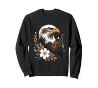 Aigle avec éléments Floraux Illustration Sweatshirt