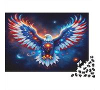 Aigle avec étoiles et Rayures 1000 Pièces Carton Extra Épais Puzzle De Bricolage Amants De Famille Jeu De Famille Amusant Et Stimulant Belle Décoration 52x38cm/1000pcs