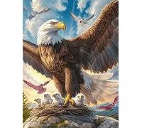 Aigle avec Ses Poussins dans Un nid 1000 Pièces Puzzle Personne Âgée en Carton Rigide Animal Sauvage et Animal de Compagnie Facile Débutant Anti-Stress Stimulation Cognitive Loisir Créatif Petit Prix