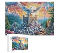 Aigle Blanc sur Le château du crâne avec Le Paon Puzzle 300 Pièces pour Couples Loisirs À La Maison Résolution Commune Cadeau pour Mariage 300 PCS