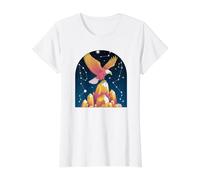 Aigle céleste sur la Montagne de Cristal T-Shirt Graphique avec Valeur, Femme, Blanc, L