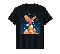Aigle céleste sur la Montagne de Cristal T-Shirt Graphique avec Valeur, Homme, Noir, M