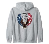 Aigle Chauve Audacieux avec détails du Drapeau américain Sweat à Capuche