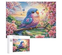 Aigle Chauve coloré dans Le Ciel Floral étoilé Puzzle 500 Pièces pour Adultes Moment Calme Entraînement Mental Cadeau pour Quotidien 500 PCS