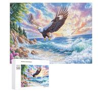 Aigle Chauve dans la forêt d'automne avec des Pommes Puzzle 500 Pièces pour Adultes Entraînement Cérébral Maîtrise Logique Cadeau pour Amateurs De Défis 500 PCS