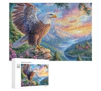 Aigle Chauve sur Rocher avec épée Puzzle 300 Pièces pour Couples Moment De Détente Coordination Mentale Cadeau pour Pendaison De Crémaillère 300 PCS