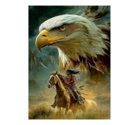 Aigle Cheval Guerrier Puzzle, 1000 Pièces Jeu Intérieur Adulte | 38x26cm Carton, Exercice Mental, Découpe Précise, Amateurs De Puzzles, Réduction Du Stress