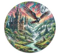 Aigle Circulaire Puzzle Convient pour Adultes Et Enfants 1000 Pièces, Pets Mignons Fun Défiant Jeu Éducatif Décoration Maison Unique (67.5x67.5cm)