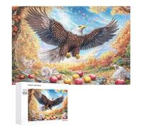 Aigle coloré dans la forêt du Coucher du Soleil avec des étoiles Puzzle 1000 Pièces pour Adultes Jeu De Société Amélioration De L’Attention Cadeau pour Loisirs 1000 PCS