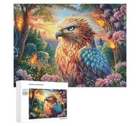 Aigle coloré dans Le Ciel Vibrant avec Les Oiseaux Puzzle 500 Pièces pour Adultes Jeu De Détente Endurance Mentale Cadeau pour Longues Soirées 500 PCS