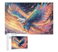 Aigle coloré par la mer avec des Fleurs Puzzle 1000 Pièces pour Adolescents 14+ Défi Puzzle Pensée Critique Cadeau pour Adolescents 1000 PCS