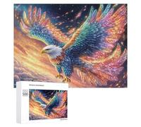 Aigle coloré par la mer avec des Fleurs Puzzle 500 Pièces pour Famille Soirée Puzzle Résolution De Problèmes Cadeau pour Cohésion 500 PCS