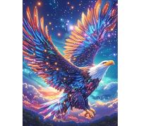 Aigle dans la forêt magique cosmique 1000 Pièces Puzzle Expert Confirmé En Carton Rigide Haute Densité Animal mignon de conte de fées Très Difficile Motif Complexe Décoration Murale Cadeau Premium 100