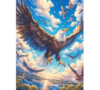 Aigle dans les nuages 1000 Pièces Puzzle Pour Ado En Carton Épais Haute Densité Animal sauvage et animal de compagnie Facile Débutant Jeu De Société Idée Cadeau Anniversaire Petit Prix Premium 1000 PC
