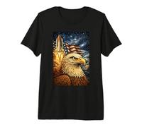 Aigle de la liberté dans l'espace - Œuvre d'art rétro Patriotique USA T-Shirt Haut de Gamme