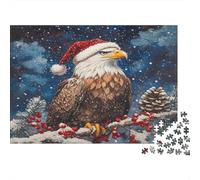 Aigle des neiges |Baies Rouges et Pommes de pin| Puzzles Amusants en Famille 1000pcs (75x50cm) Adultes