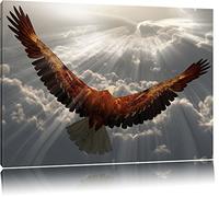 Aigle-dessus des nuages Format: toile 60x40auf, XXL énormes Photos complètement encadrés par la civière, l'impression de l'image Art mural avec cadre, moins cher que peintures à l'huile et de l'image, aucune affiche ou poster