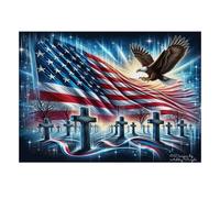Aigle Drapeau Cimetière 1000 Pièces Mini Puzzle pour Adultes | 38x26cm Carton, Décoration Maison, Coupe Précise, Cadeau Anniversaire, Détente Esprit