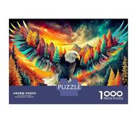Aigle en Vol Puzzle 1000 Pièces Premium,Finition Mat Anti-Reflet,Pièces Épaises,Cadeau De Qualité 52x38cm/1000pcs