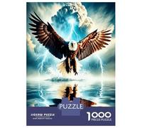 Aigle et tempête aquatique 1000 Pièces Coffret Puzzle Puissance sauvage Puzzle Premium Carton Solide - DIY Familial Trop Amusant, Belle Déco, Cadeau D’anniversaire Pour Adultes Et Enfa 38x26cm/1000pcs