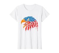 Aigle - Indépendance - Drapeau USA - Amérique T-Shirt Graphique avec Valeur, Femme, Blanc, L