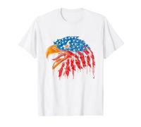 Aigle - Indépendance - Drapeau USA - Amérique T-Shirt Graphique avec Valeur, Homme, Blanc, L