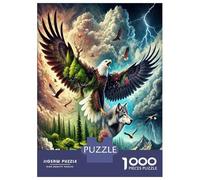 Aigle, Loup et Nature 1000 Pièces Coffret Puzzle Puzzle Classique Carton Solide - Ultra Dur pour Couples, Top Noté, Activité Parfaite À La Maison 52x38cm/1000pcs