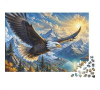 Aigle Montagne Lac 1000pcs Mini Puzzle pour Adultes Difficile | 52x38cm Carton Décor Salon Structure Durable Cadeau Anniversaire Relaxation
