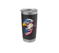 Aigle patriotique avec lunettes de soleil USA Patriotic Eagle Gobelet isotherme en acier inoxydable double paroi