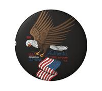 Aigle patriotique des États-Unis avec drapeau américain imprimé 6 cm, badge rond en fer blanc imprimé sur un seul côté, parfait pour décoration de style personnel et cadeau, taille unique, Métal
