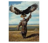 Aigle Peinture Numero Adulte Indien Kit Peinture par Numero Adulte 50x70CM, Activité Manuelle Enfant Canvas Painting, Paint by Numbers avec Acrylic Paint et pinceaux pour Decoration Maison LSJ2243