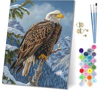 Aigle Peinture Numero Adulte, Peinture par Numero Adulte Paysage, DIY Loisirs Créatifs Adultes, Paint by Numbers for Adults Kits avec Pinceaux et Peinture Acrylique, Décoration Maison 70x95cm U-8397