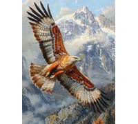 aigle Peinture par Numéro Adulte avec Cadre, 70x50cm Peinture par Numero Adulte Loisir Creatif, DIY Montagne Peinture Numero Enfant Débutants, avec Peintures et 3 Pinceaux, Decoration Murale Maison