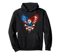 Aigle pirate patriotique drapeau américain crâne os 4 juillet Sweat à Capuche