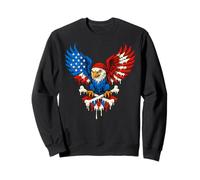 Aigle pirate patriotique drapeau américain crâne os 4 juillet Sweatshirt