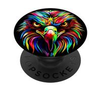 Aigle Pop Art Couleurs Vives Aigle Royal Fauconnier Chasseur PopSockets PopGrip Adhésif