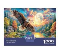 Aigle près du lac Lunaire 1000 Pièces Coffret Puzzle Illustration apaisante Puzzle Premium Carton Solide - Ultra Dur Couples, Top Noté, Cadeau Noël Parfait pour Tout Le Monde 70x50cm/1000pcs