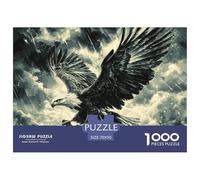 Aigle Puzzle Jigsaw 1000 Pièces Puzzles 70x50cm/1000pcs pour Adultes Et Enfants Cadeau Ciel Noir et Blanc Jeu D'Intelligence Pression Réduite DIY Carton